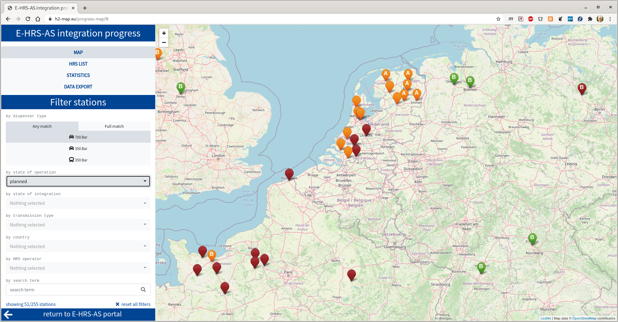 E-HRS-AS Progress Map